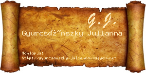 Gyurcsánszky Julianna névjegykártya