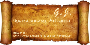 Gyurcsánszky Julianna névjegykártya